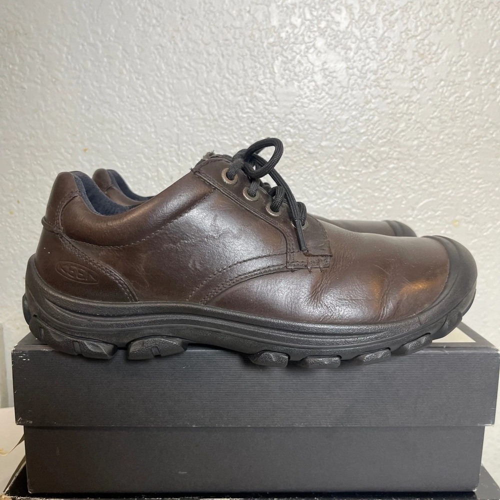 KEEN Oxford Brown Leather Work Shoes Lace up Men's 10.5 US/9.5 UK Built In USA